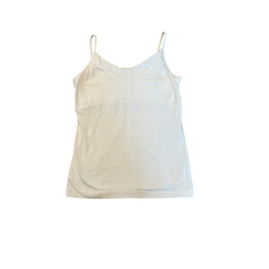 Women’s White Small Fitted Stretch Basic Built in Bra Tank Top Shirt S